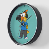 イラストレーションのカメラ操作者。 壁時計 (傾斜)