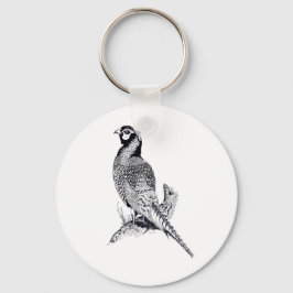 イラストレーションのキーリングボタンのPheasant キーホルダー