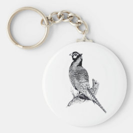 イラストレーションのキーリングボタンのPheasant キーホルダー