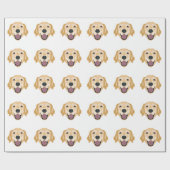 イラストレーションのゴールデン・リトリーバー ラッピングペーパー (フラット)