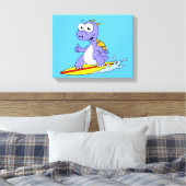 イラストレーションのサーフィンSpinosaurus。 キャンバスプリント (インサイチュ (寝室))