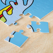 イラストレーションのサーフィンSpinosaurus。 ジグソーパズル (側面)