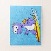 イラストレーションのサーフィンSpinosaurus。 ジグソーパズル (縦)