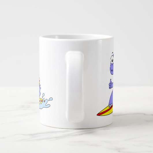 イラストレーションのサーフィンSpinosaurus。 ジャンボコーヒーマグカップ (裏面)