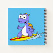 イラストレーションのサーフィンSpinosaurus。 ノートブック (裏面)