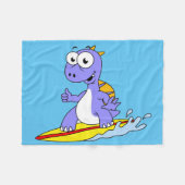 イラストレーションのサーフィンSpinosaurus。 フリースブランケット (正面(横))