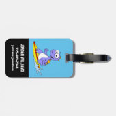 イラストレーションのサーフィンSpinosaurus。 ラゲッジタグ (裏面横)