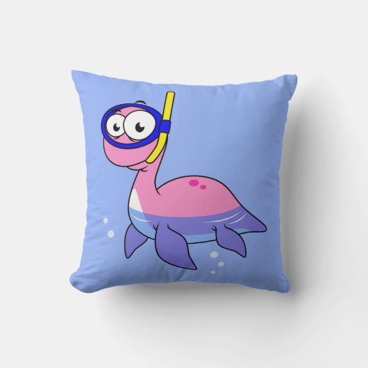 イラストレーションのシュノーケリングのローチネスのモンスター。 クッション (正面)