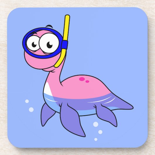 イラストレーションのシュノーケリングのローチネスのモンスター。 コースター (正面)