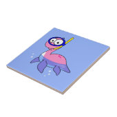 イラストレーションのシュノーケリングのローチネスのモンスター。 タイル (側面)