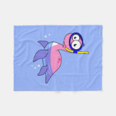 イラストレーションのシュノーケリングのローチネスのモンスター。 フリースブランケット (正面(横))