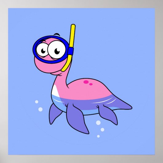 イラストレーションのシュノーケリングのローチネスのモンスター。 ポスター (正面)