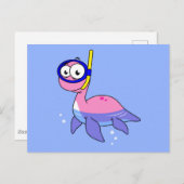 イラストレーションのシュノーケリングのローチネスのモンスター。 ポストカード (正面/裏面)