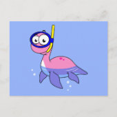 イラストレーションのシュノーケリングのローチネスのモンスター。 ポストカード (正面)