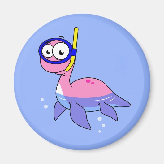 イラストレーションのシュノーケリングのローチネスのモンスター。 マグネット (正面)