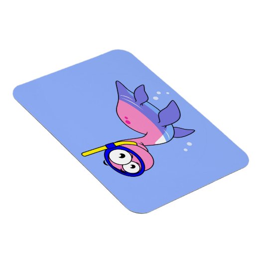 イラストレーションのシュノーケリングのローチネスのモンスター。 マグネット (右側)