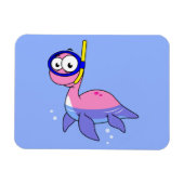 イラストレーションのシュノーケリングのローチネスのモンスター。 マグネット (横)