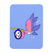 イラストレーションのシュノーケリングのローチネスのモンスター。 マグネット (縦)