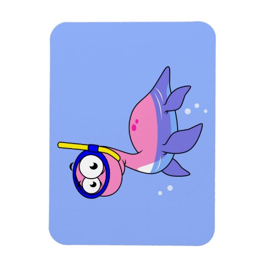 イラストレーションのシュノーケリングのローチネスのモンスター。 マグネット (縦)