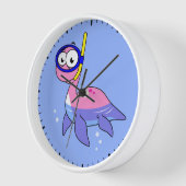 イラストレーションのシュノーケリングのローチネスのモンスター。 壁時計 (傾斜)