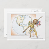 イラストレーションのジャガーアステカウォリアー ポストカード (正面/裏面)