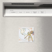 イラストレーションのジャガーアステカウォリアー マグネット (インサイチュ (食洗機))
