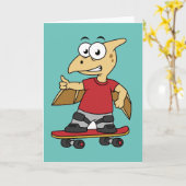 イラストレーションのスケートボード。 カード (黄色い花)