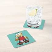 イラストレーションのスケートボード。 スクエアペーパーコースター (インサイチュ)