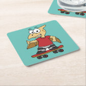 イラストレーションのスケートボード。 スクエアペーパーコースター (アングル)