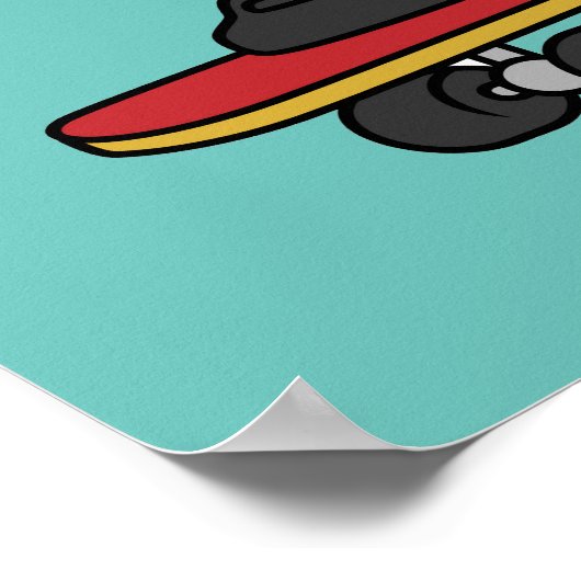 イラストレーションのスケートボード。 ポスター (角)