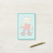 イラストレーションのスケートボード。 ポストイット (デスク上)