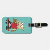 イラストレーションのスケートボード。 ラゲッジタグ (正面横)