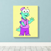 イラストレーションのステゴサウルスナース。 キャンバスプリント (インサイチュ (ウッドフロア))