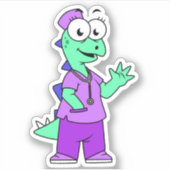 イラストレーションのステゴサウルスナース。 シール (正面)