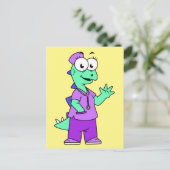 イラストレーションのステゴサウルスナース。 ポストカード (スタンド正面)