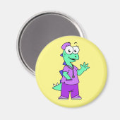 イラストレーションのステゴサウルスナース。 マグネット (正面/裏面)