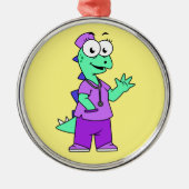 イラストレーションのステゴサウルスナース。 メタルオーナメント (正面)