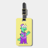 イラストレーションのステゴサウルスナース。 ラゲッジタグ (正面縦)