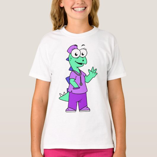 イラストレーションのステゴサウルスナース。 Tシャツ (正面)