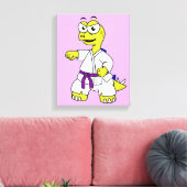 イラストレーションのステゴサウルス練習空手。 キャンバスプリント (インサイチュ (リビング))