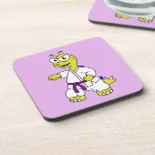 イラストレーションのステゴサウルス練習空手。 コースター (左側)