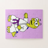 イラストレーションのステゴサウルス練習空手。 ジグソーパズル (横)