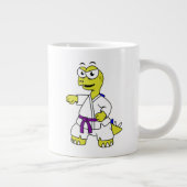 イラストレーションのステゴサウルス練習空手。 ジャンボコーヒーマグカップ (右)