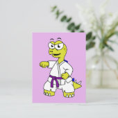 イラストレーションのステゴサウルス練習空手。 ポストカード (スタンド正面)