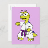 イラストレーションのステゴサウルス練習空手。 ポストカード (正面/裏面)