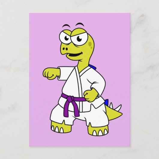 イラストレーションのステゴサウルス練習空手。 ポストカード (正面)