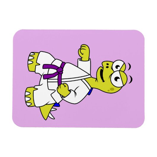 イラストレーションのステゴサウルス練習空手。 マグネット (横)