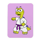 イラストレーションのステゴサウルス練習空手。 マグネット (縦)