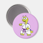 イラストレーションのステゴサウルス練習空手。 マグネット (正面/裏面)