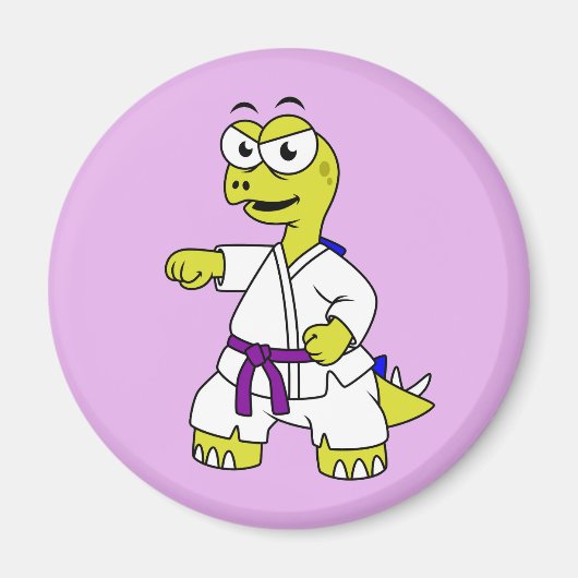 イラストレーションのステゴサウルス練習空手。 マグネット (正面)